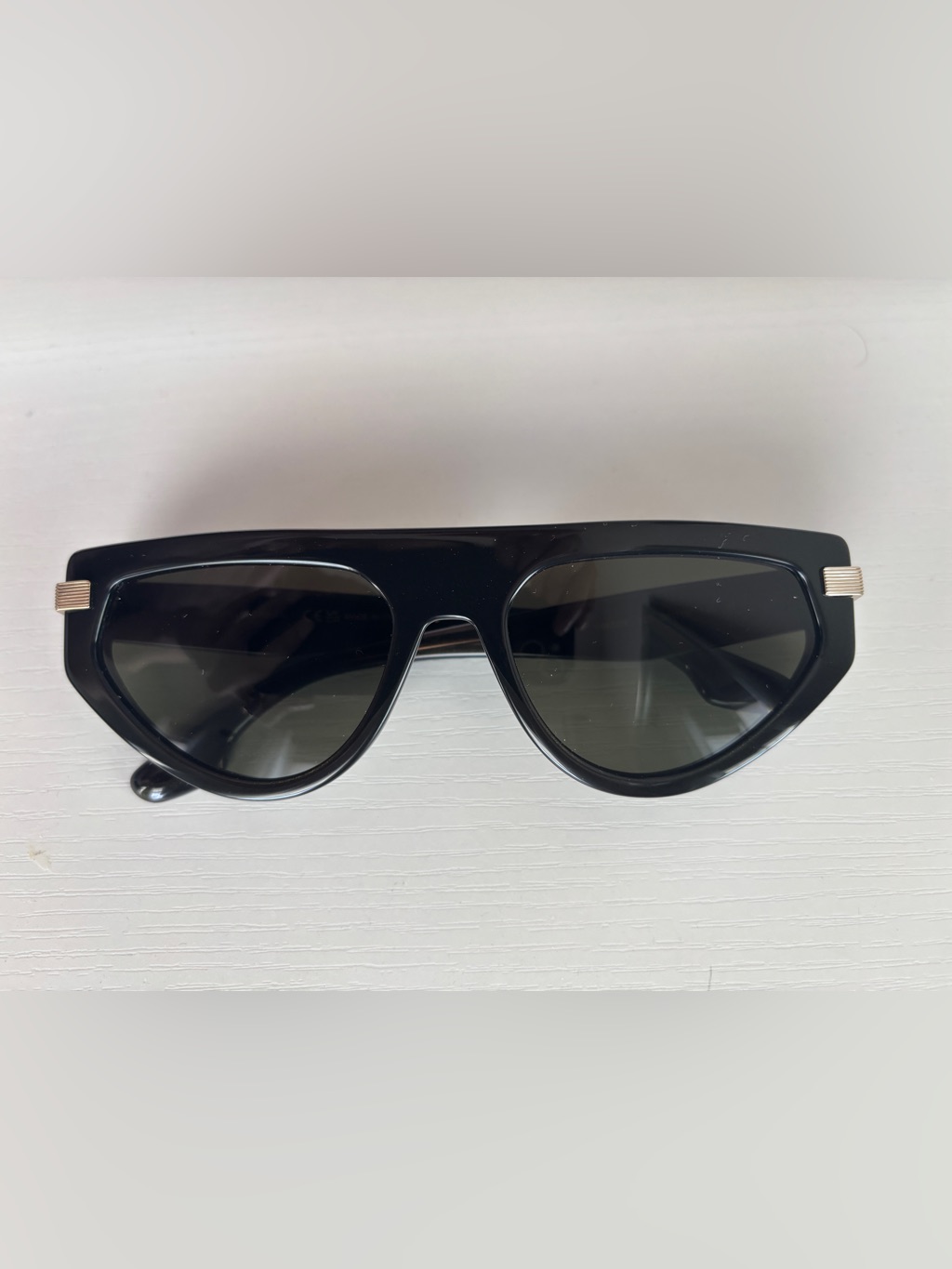 Victoria Beckham Black Shield Sunglasses With Dark Lenses